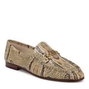 Sam Edelman "Loraine" Pumps Tan Black Embossed Leather Snake Print 7.5 M